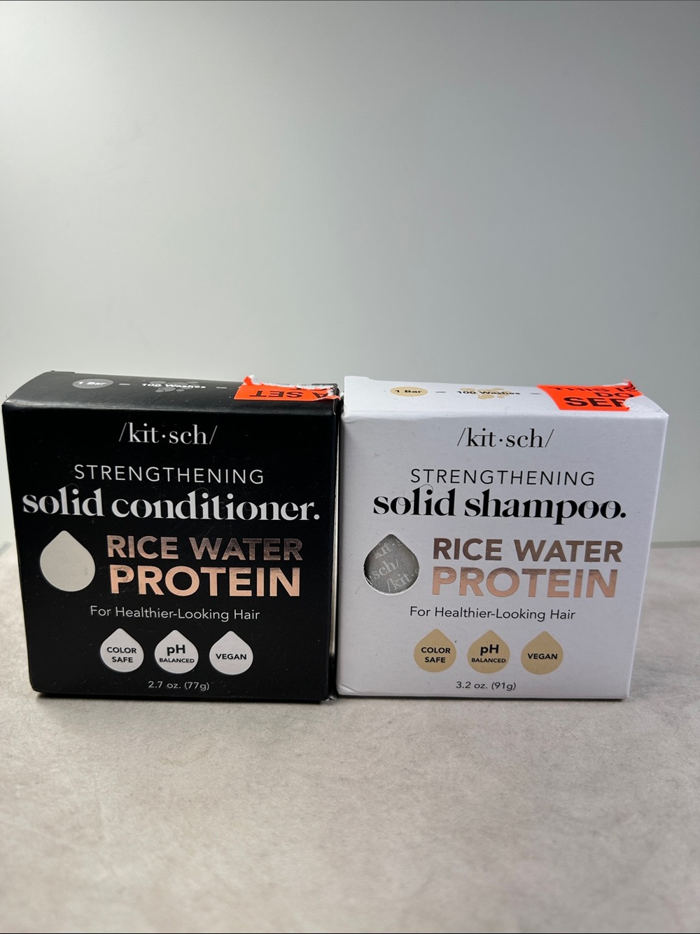 Kitsch Rice Water Protein Solid Shampoo and Conditioner Set